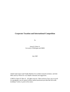Corporate Taxation and International Competition