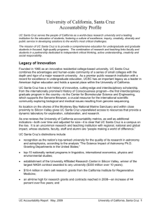 University of California, Santa Cruz Accountability Profile