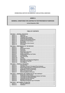 General Conditions for Contracts for Provision of