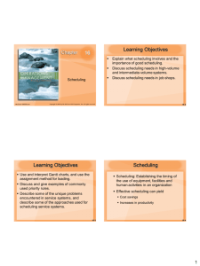 16 Learning Objectives Learning Objectives Scheduling