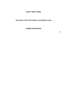 CRAFT FIRST PAPER The Scope of the Craft Industry in the