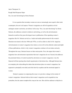 Jamie Thompson 3A Rough Draft Response Paper Sex, Lies and