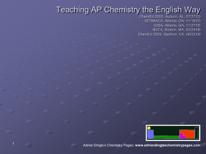 Teaching AP Chemistry the English Way