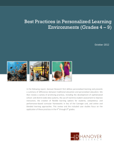 Best Practices in Personalized Learning Environments