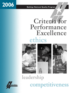 2006 Criteria for Performance Excellence