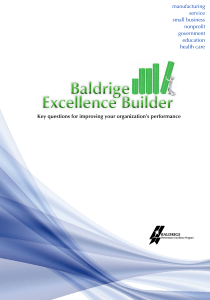 Baldrige Excellence Builder - US Senate Productivity and Quality