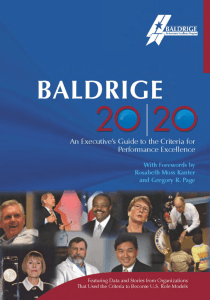Baldrige 2020: an Executive's Guide to the Performance Excellence