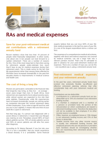 RAs and medical expenses
