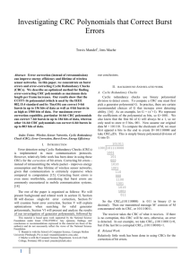 Investigating CRC Polynomials that Correct Burst Errors