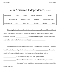 Latin American Independence p. 223 227