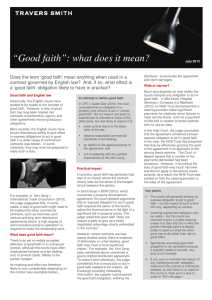 “Good faith”: what does it mean?