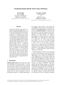 Classifying Domain-Specific Terms Using a Dictionary