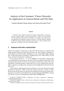 Analysis of the Customers' Choice Networks: An