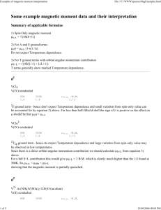 Examples of magnetic moment interpretation