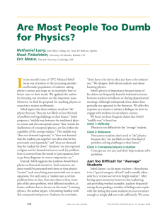 Are Most People Too Dumb for Physics?