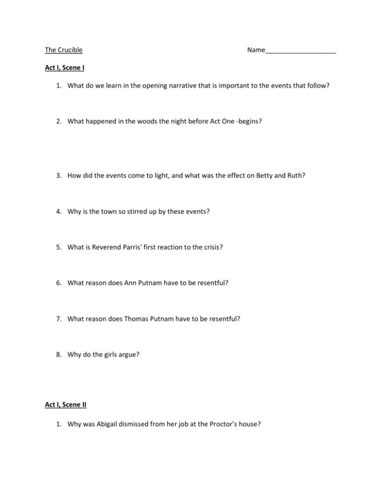 the crucible critical thinking questions