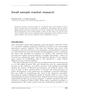 Small sample market research - International Journal of Market