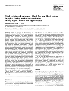 Tidal variation of pulmonary blood flow and blood volume in piglets
