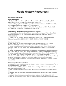 Music History Resources I