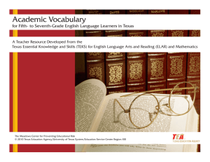 Academic Vocabulary - Texas English Language Learners Portal