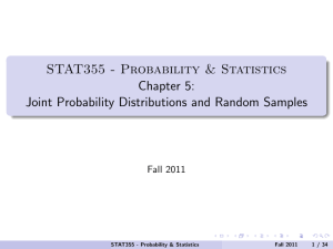 STAT355 - Probability & Statistics Chapter 5: Joint Probability