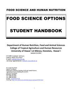 Food Science Option Student Handbook