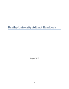 Bentley University Adjunct Handbook