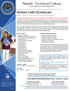 patient care technician - Atlantic Technical College