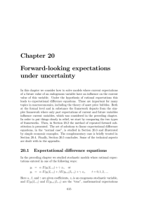 Chapter 20 Forward-looking expectations under uncertainty