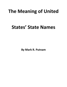 The Meaning of U. S. State Names