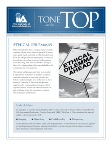 Ethical Dilemmas - The Institute of Internal Auditors