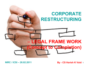 corporate restructuring – legal frame work
