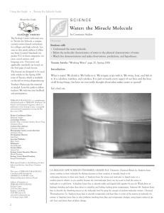 Water: The Miracle Molecule