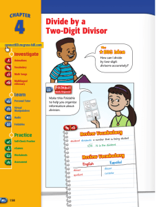 Divide by a Two-Digit Divisor - Macmillan/McGraw-Hill