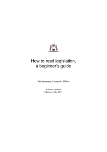 How to Read Legislation - a Beginner's Guide