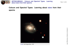 Colours and Spectral Types: Learning about stars from their spectra