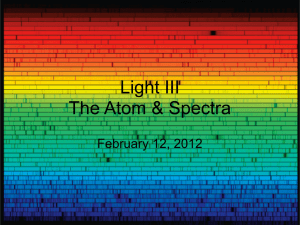 Light III The Atom & Spectra