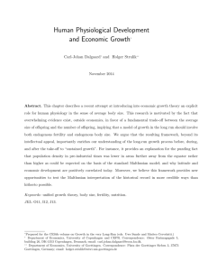 Human Physiological Development and Economic Growth∗