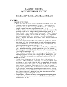 RAISIN IN THE SUN QUOTATIONS FOR WRITING THE FAMILY