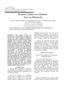 Remote Control of a Robotic Arm via Bluetooth