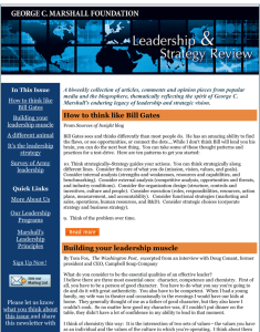How to Think Like Bill Gates, Annual Army Leadership Review and