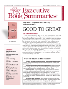 Good to Great – Executive Summary