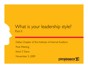What is your leadership style? - Institute of Internal Auditors, Dallas