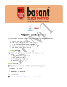 Objective question of java - basantgroupofinstitution.org