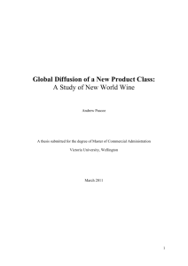 Global Diffusion of a New Product Class: A Study of New World Wine