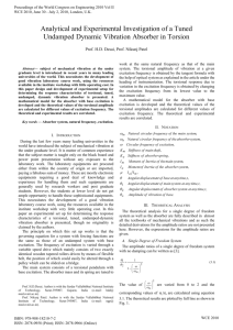 Analytical and Experimental Investigation of a Tuned Undamped