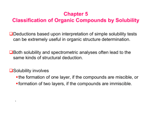 Chapter 5 Classification of Organic Compounds by Solubility