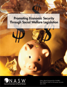 Policy Briefs Prepared For NASW's Blue Ribbon Panel on Economic