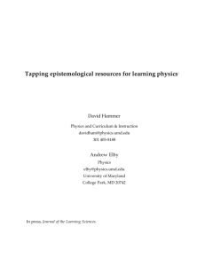 Tapping epistemological resources for learning physics1