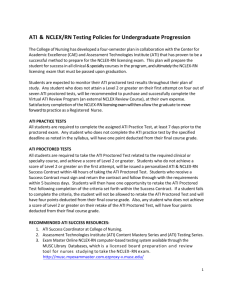 ATI and NCLEX-RN Preparation Testing Policies for Undergraduate